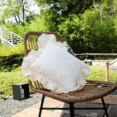 Vintage Jacquard Ruffle Throw Pillow