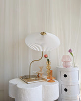 Pleated Brass Table Lamp