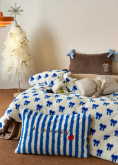Blue Bow Duvet Cover Set