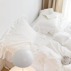 White Shabby Chic Ruffle Duvet Cover Set