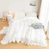 White Shabby Chic Ruffle Duvet Cover Set