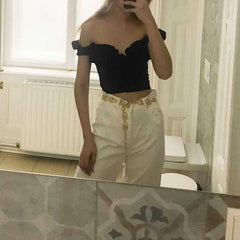 Elastic Arms On or Off Shoulders Cupped Bustier Button Through Top