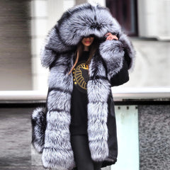 Classy Furry Faux Fur Collar Jacket Women's Fur Coats Online