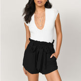 Casual High Waisted Paperbag Shorts Summer