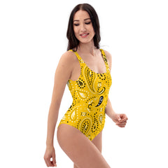 Yellow Paisley One-Piece Swimsuit