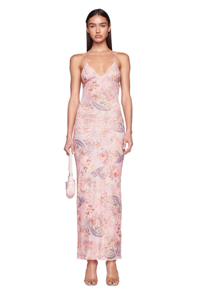Butterfly Backless Midi Dress