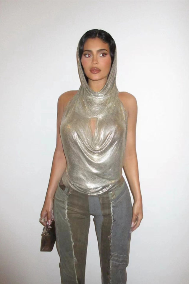 Venus Hoodie Metallic Top