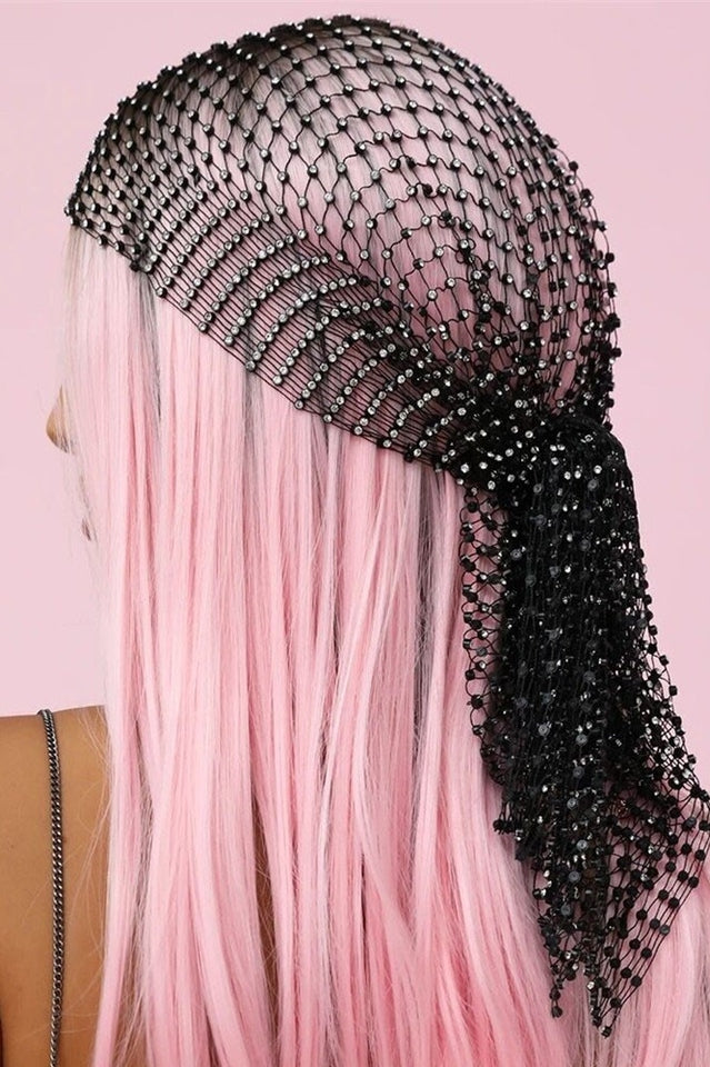 Sparkling Rhinestone Turban Cap