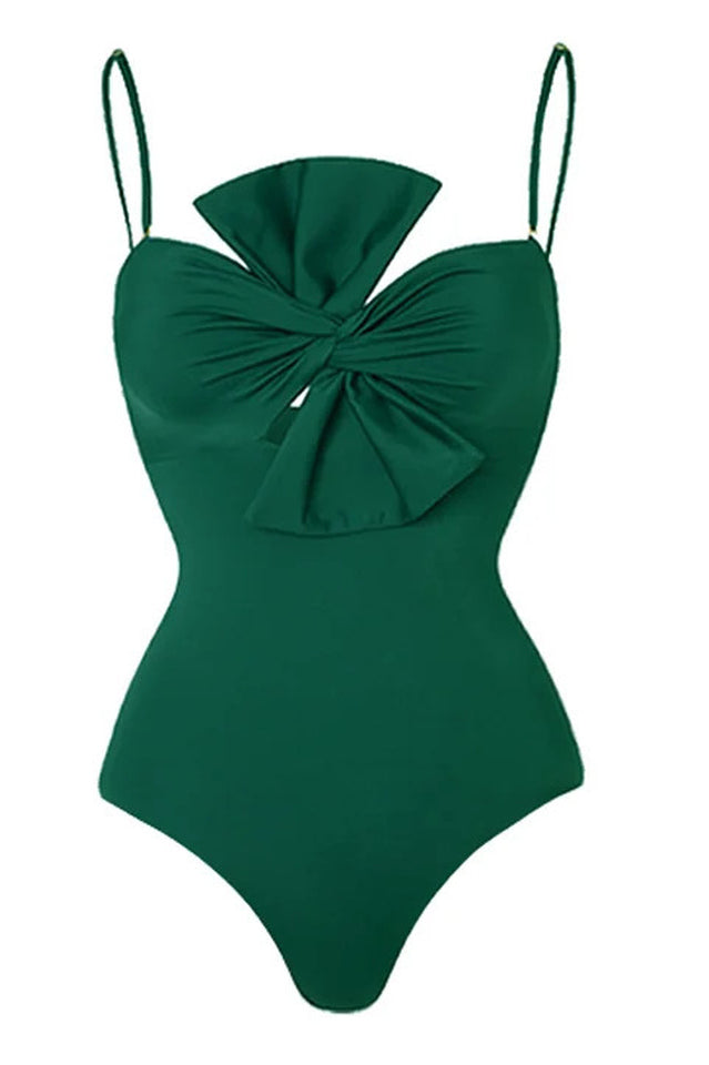 3D Bow Tie Swimsuit & Skirt Set