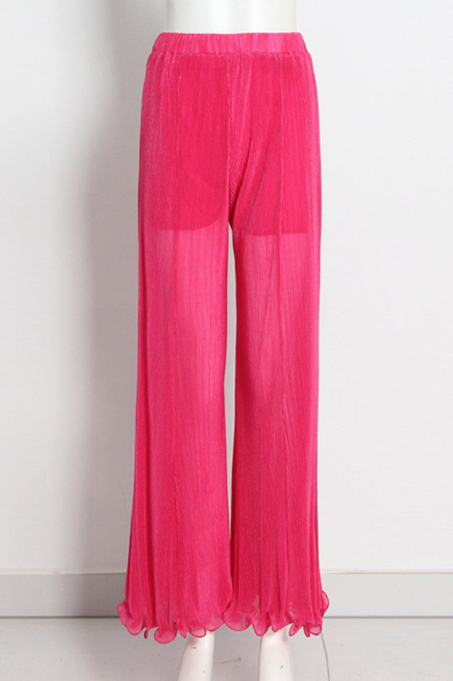 Ruffled Asymmetrical Hem Top & Pants Set