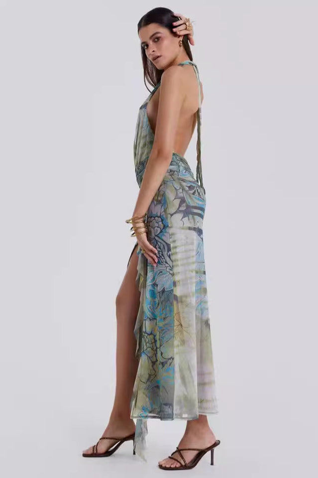 Cindy Plunge Maxi Dress