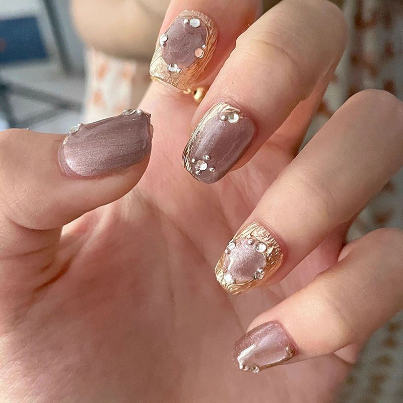 Luxury Cat Eye Magnet Acrylic Nails