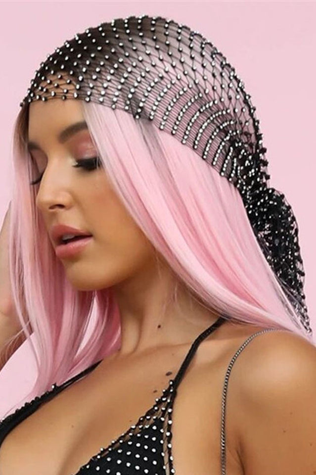 Sparkling Rhinestone Turban Cap