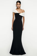 Asymmetric Off Shoulder Maxi Dress