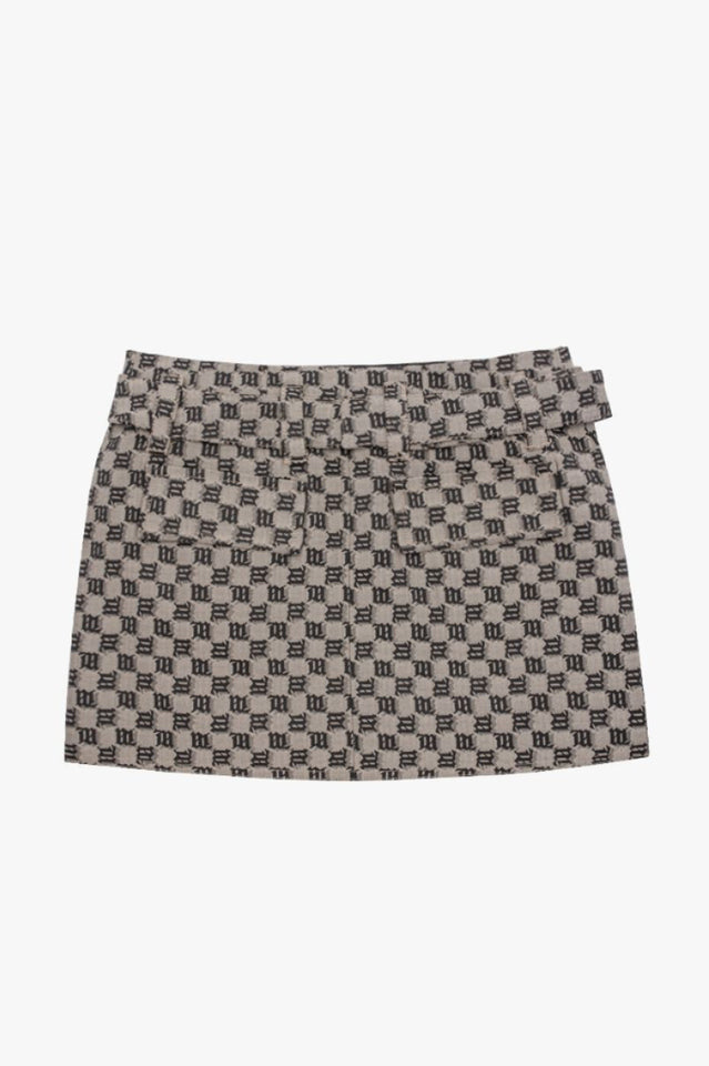Gray Monogram Mini Skirt