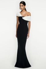 Asymmetric Off Shoulder Maxi Dress