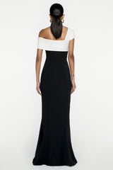 Asymmetric Off Shoulder Maxi Dress