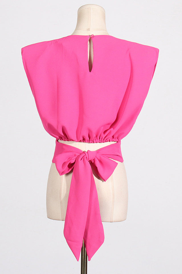 Sleeveless Bow Top & Pants Set