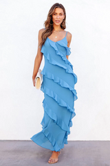 inostorâ„?Sexy Backless Halter U Neck Wave Slim Side Slit Dresses