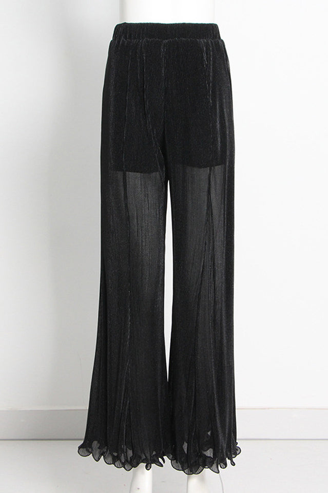 Ruffled Asymmetrical Hem Top & Pants Set