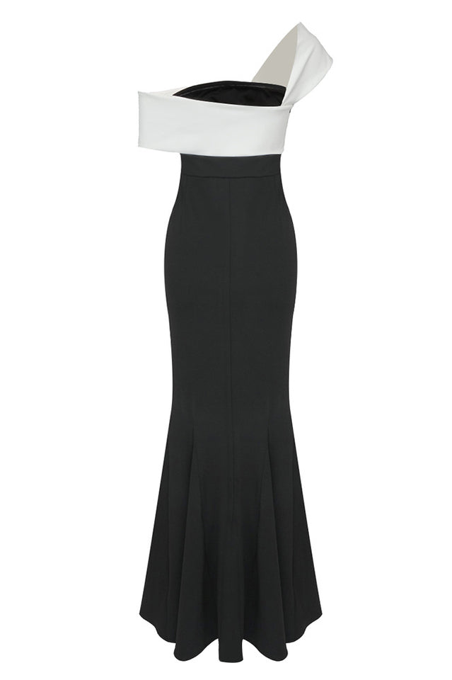 Asymmetric Off Shoulder Maxi Dress