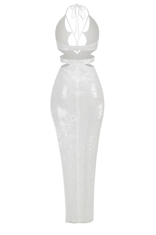 Taytum Halter Asymmetrical White Dress