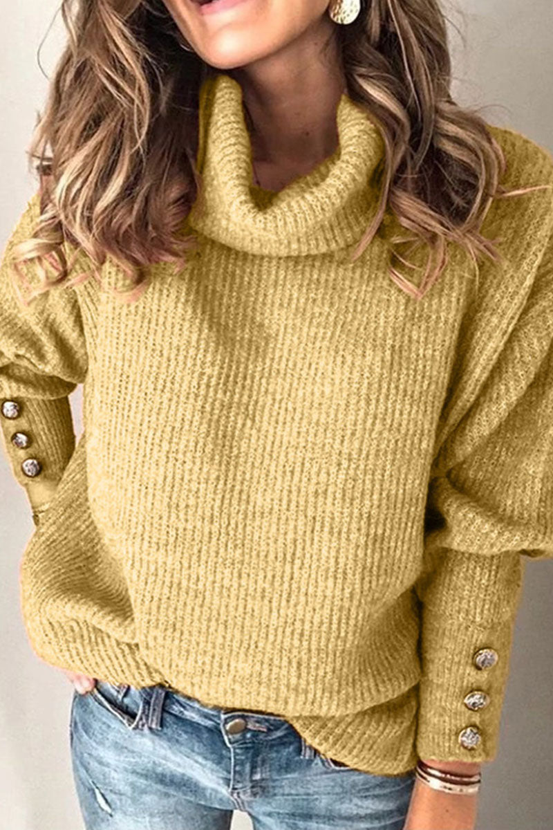 Fashion Street Solid Pullovers Turtleneck Sweaters(12 Colors)