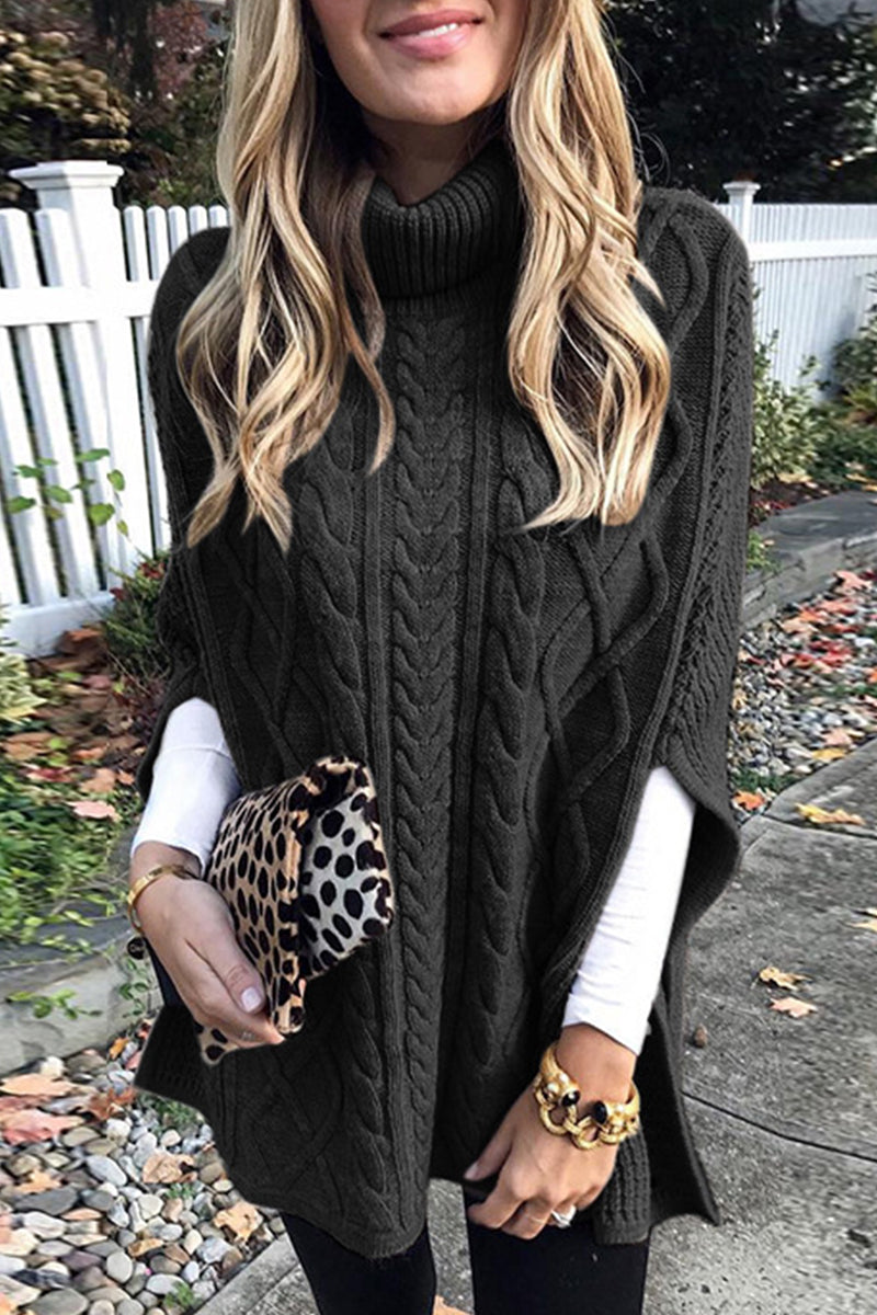 Fashion Casual Solid Pullovers Turtleneck Tops