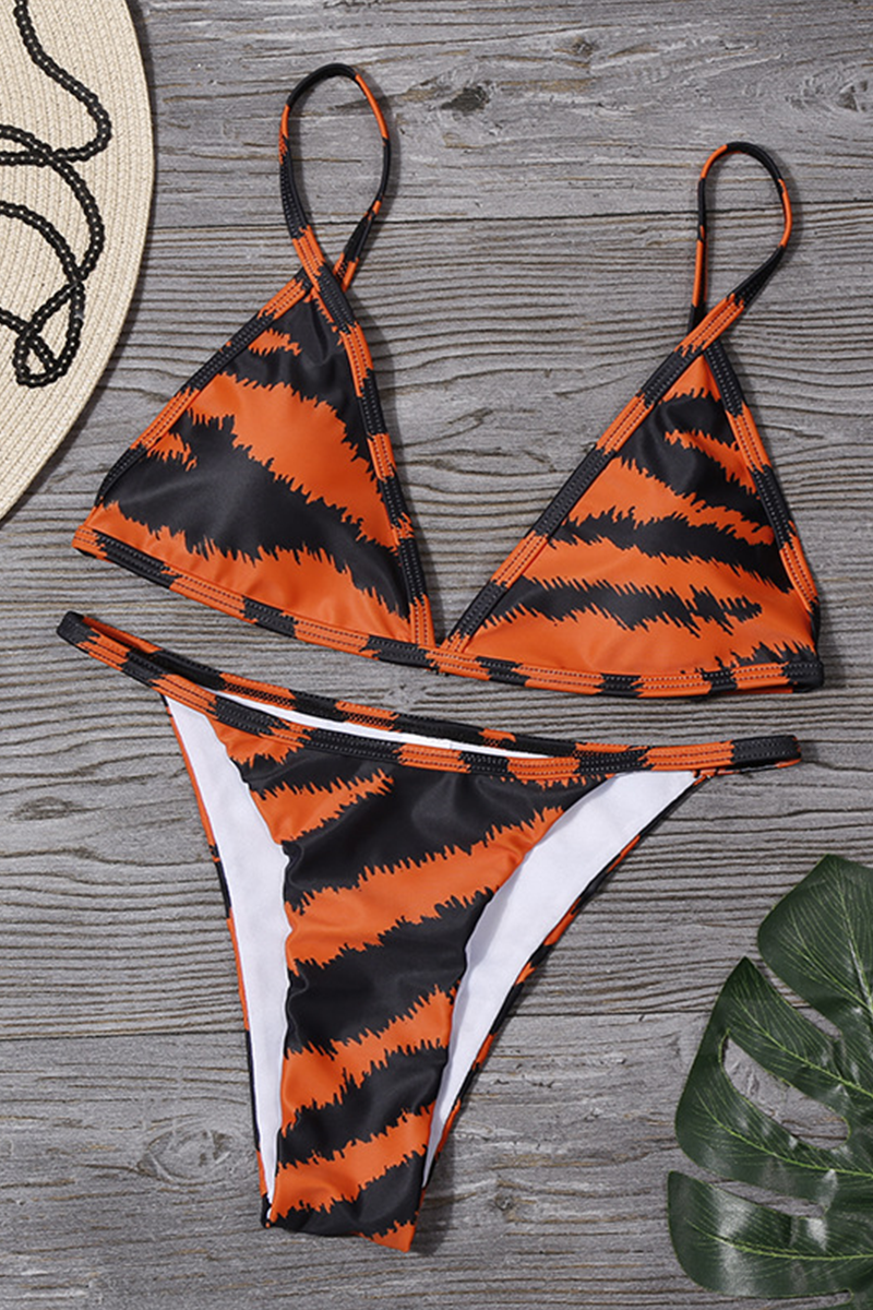 Vacation Print Contrast Swimwears