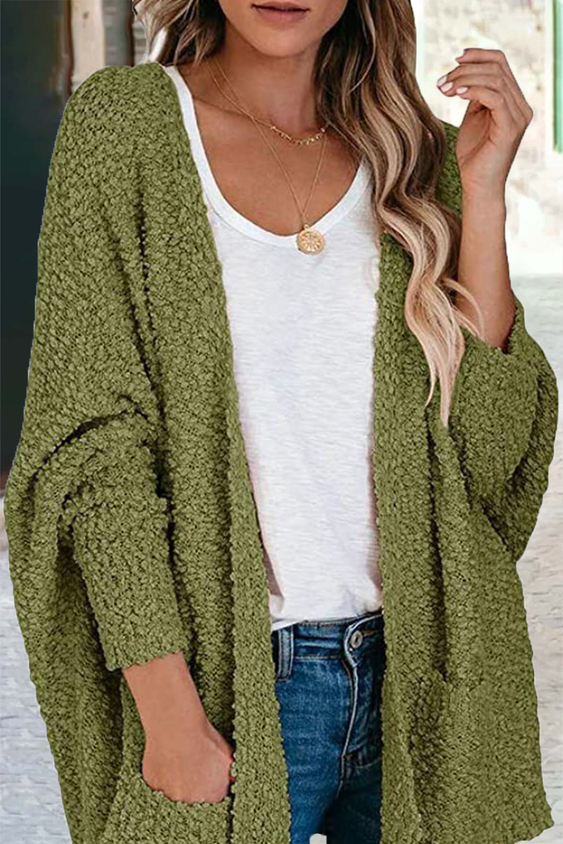 Casual Daily Solid Cardigan Cardigan Collar Sweaters(6 Colors)