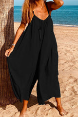 Casual Simplicity Solid V Neck Loose Jumpsuits(6 Colors)