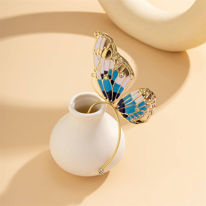 Casual Butterfly Patchwork Rhinestone Earrings