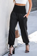 Casual Solid Loose High Waist Harlan Solid Color Bottoms