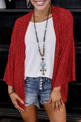 Casual Solid Sequins Patchwork Cardigan Collar Outerwear