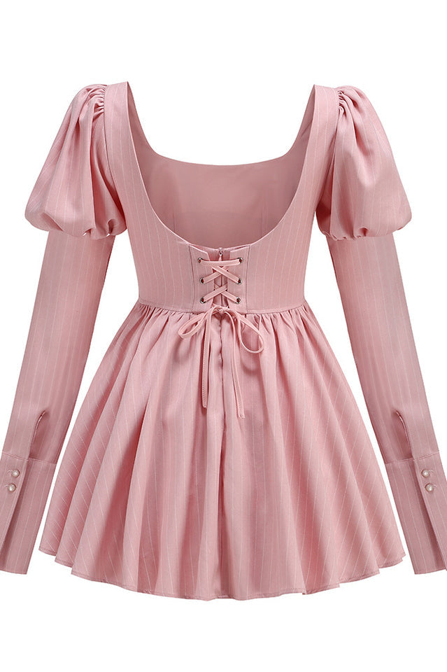 Puff Sleeve Crystal Corset Mini Dress