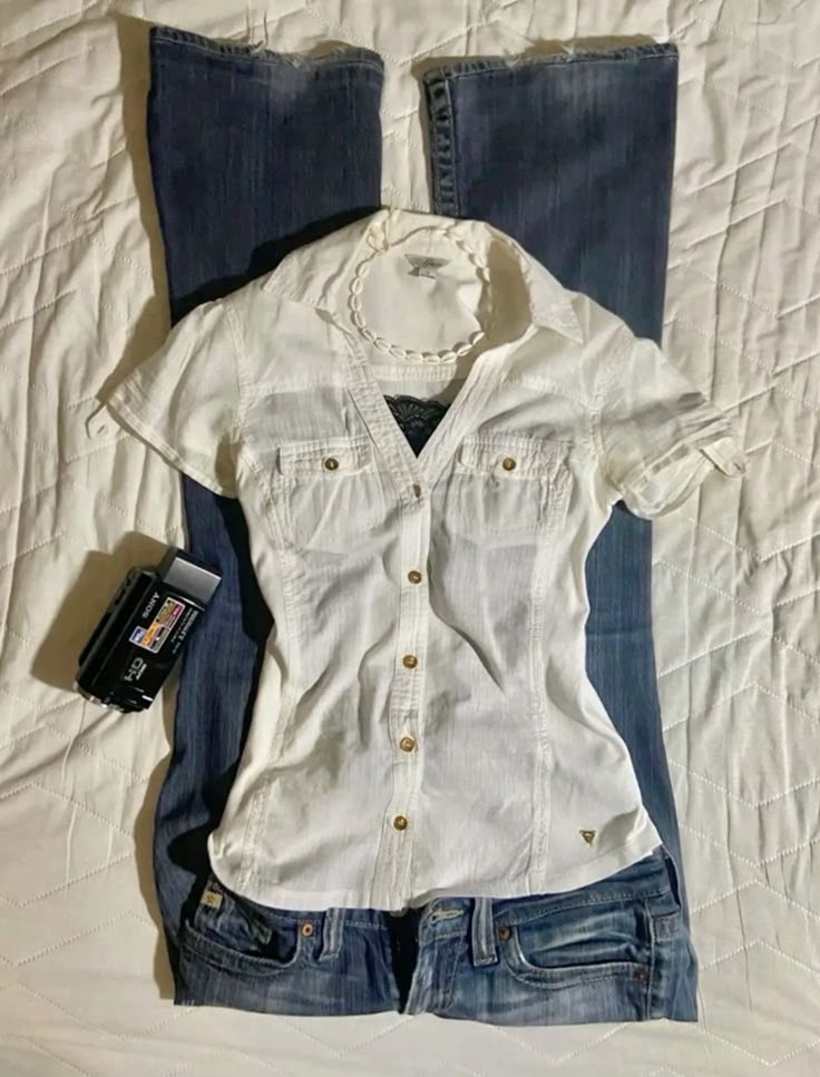 White Old School Route Button-Up Shirt