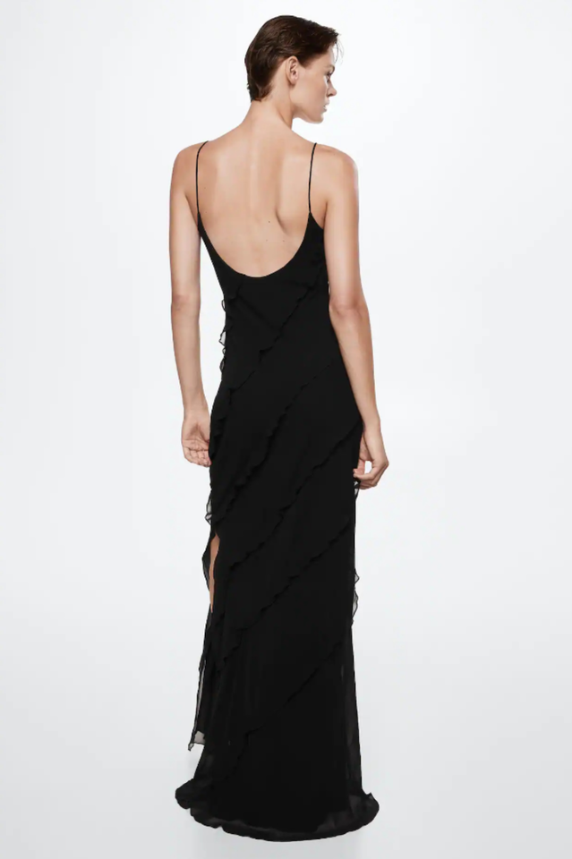 inostorâ„?Sexy Backless Halter U Neck Wave Slim Side Slit Dresses