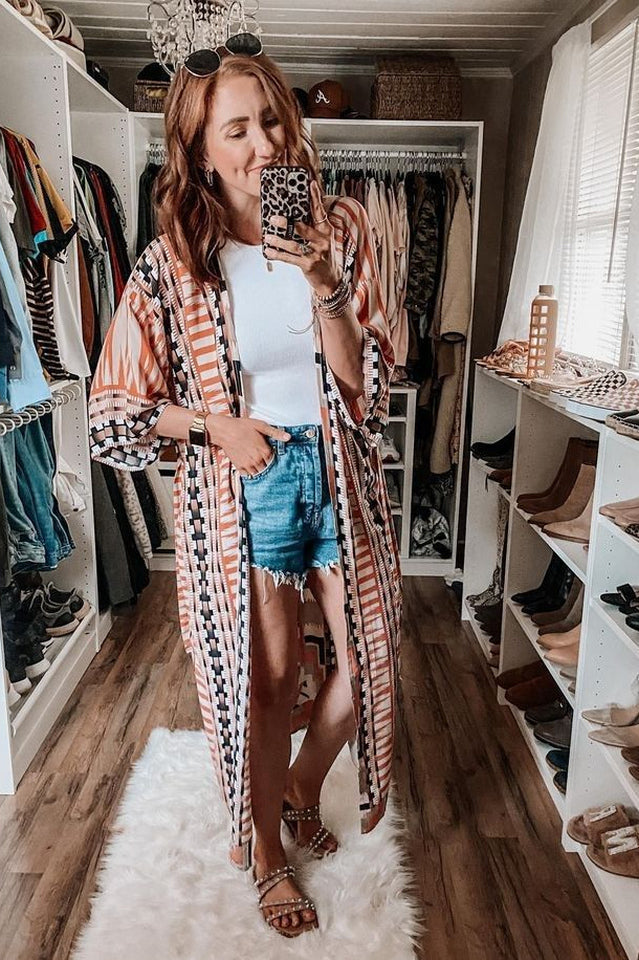 Boho Tie Dye Kimono Blouse