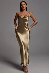 Emily Metallic Gold Maxi Dress