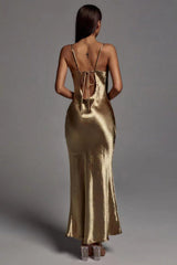 Emily Metallic Gold Maxi Dress