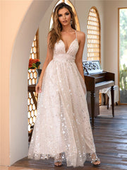 inostorâ„?Glamorous plunging backless sparkly dress