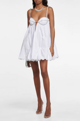 inostorâ„?Crystal Trimmed Scallop Mini Dress