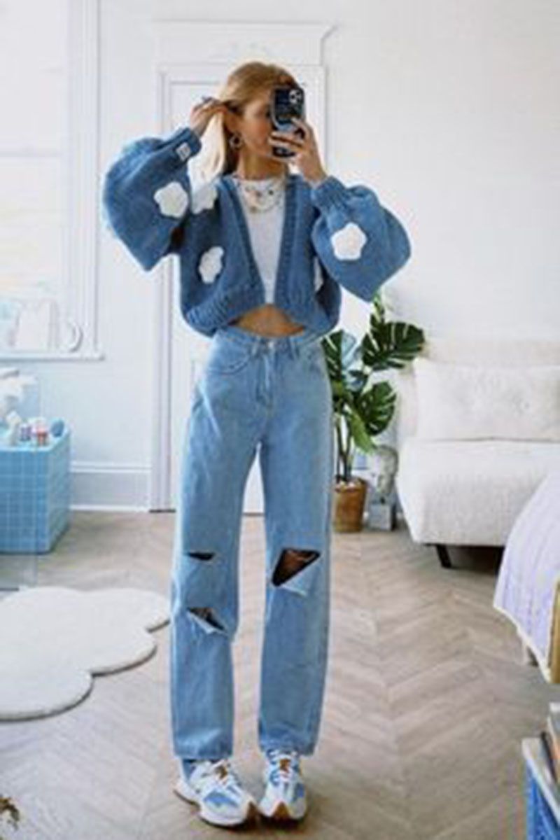 Kawaii Y2K Aesthetic Chunky Cable Knitted Cardigan Coat