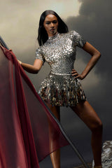 Cornelia Sea Shell Sequins Mini Dress