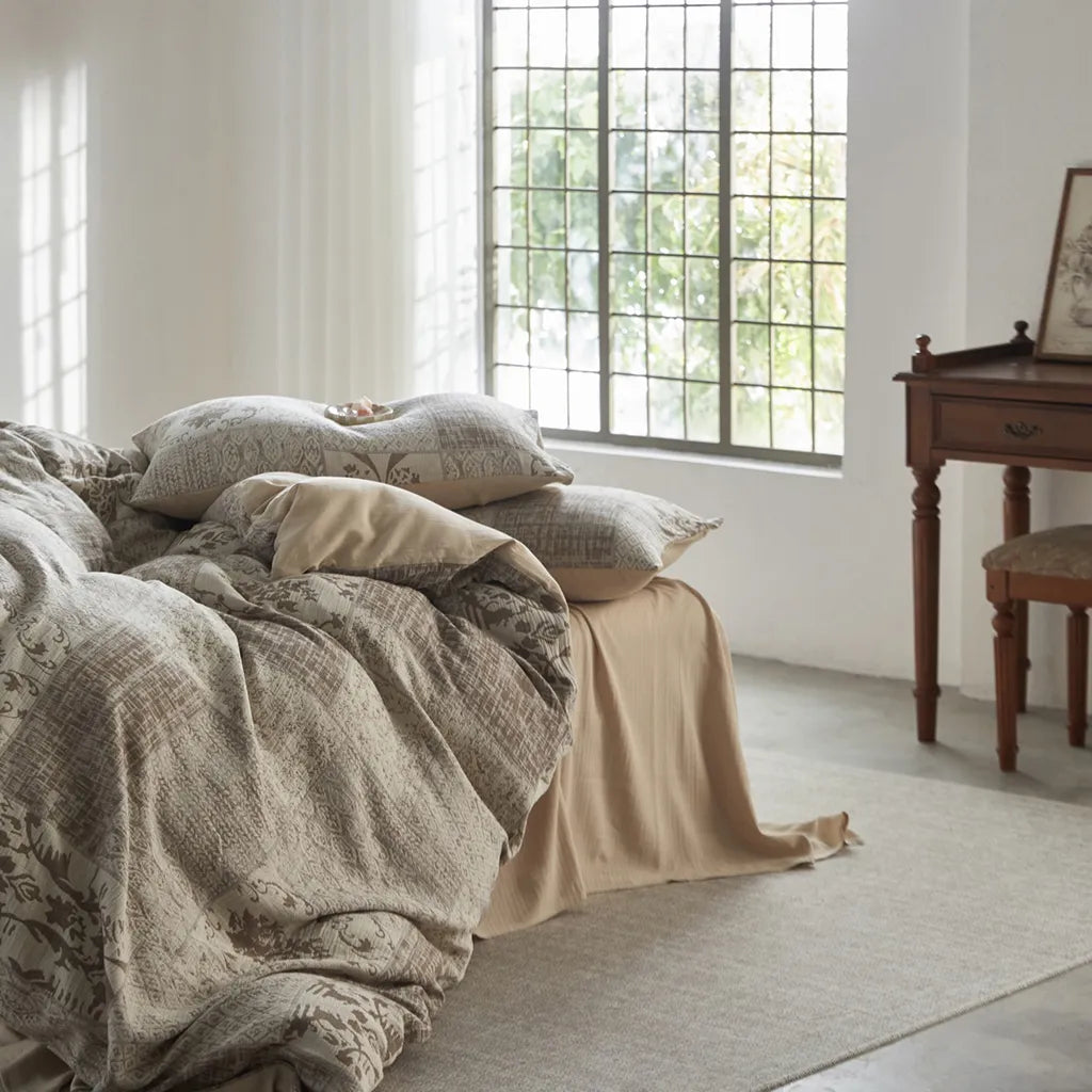 Vintage Patchwork Style Cotton Jacquard Duvet Cover