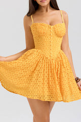 Carolina Apricot Lace Corset Mini Dress