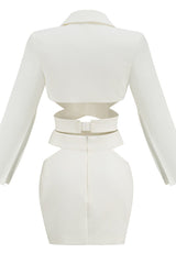 Cut Out Blazer Top + Mini Skirt Set