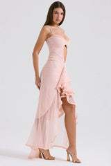 Gabriella Light Peach Ruffle Dress