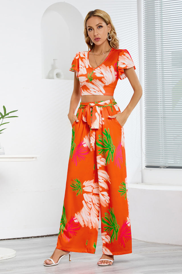 Boho Loose Wide Leg Jumpsuit Set