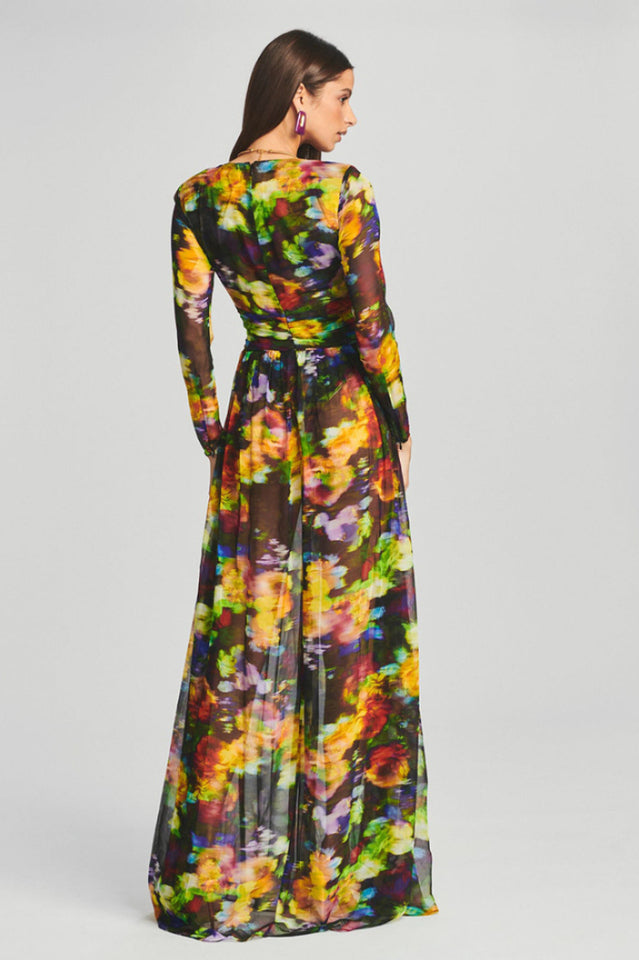 Carolina Floral Print Slits Dress